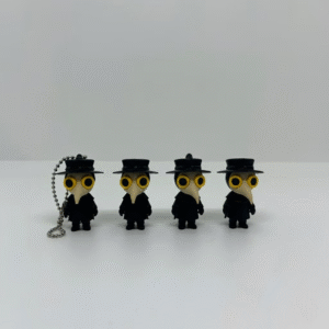 Plague Doctor Keychain, 3D Printed Mini Figurine, Spooky Cute Gothic Charm for Backpack & Keys
