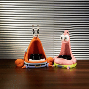 Quirky 3D Printed Pet Bowl / Desk Organizer | SpongeBob-Inspired Mr. Krabs & Patrick