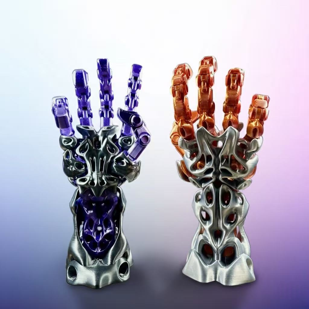 Fully Articulated 3D Printed Biomechanical Hand MkII | Sci-Fi Cyberpunk Desk Art | Poseable Robot Model