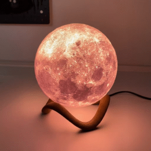 3D Printed Moon Lamp | Realistic Lunar Night Light | Cozy Ambient Lighting for Bedroom | Astronomy Gift