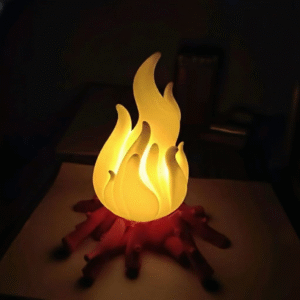 Eternal Flame: Realistic Flickering Fire Lamp for Camping Vibes Indoors